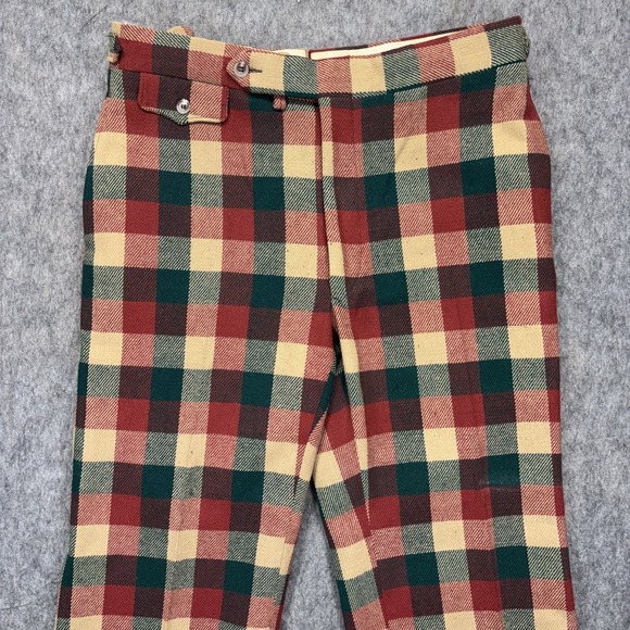 True Vintage 1970s Saks Fifth Avenue Wool Trouser Pants Tartan Plaid Buckle Back - Picture 4 of 13